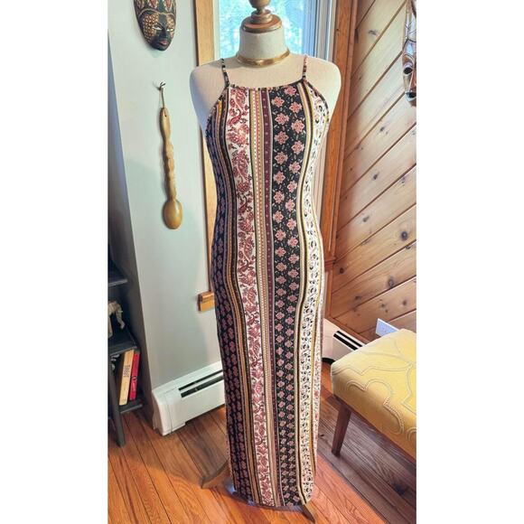 Bohemian Striped Maxi Floral Dress - Picture 3 of 8